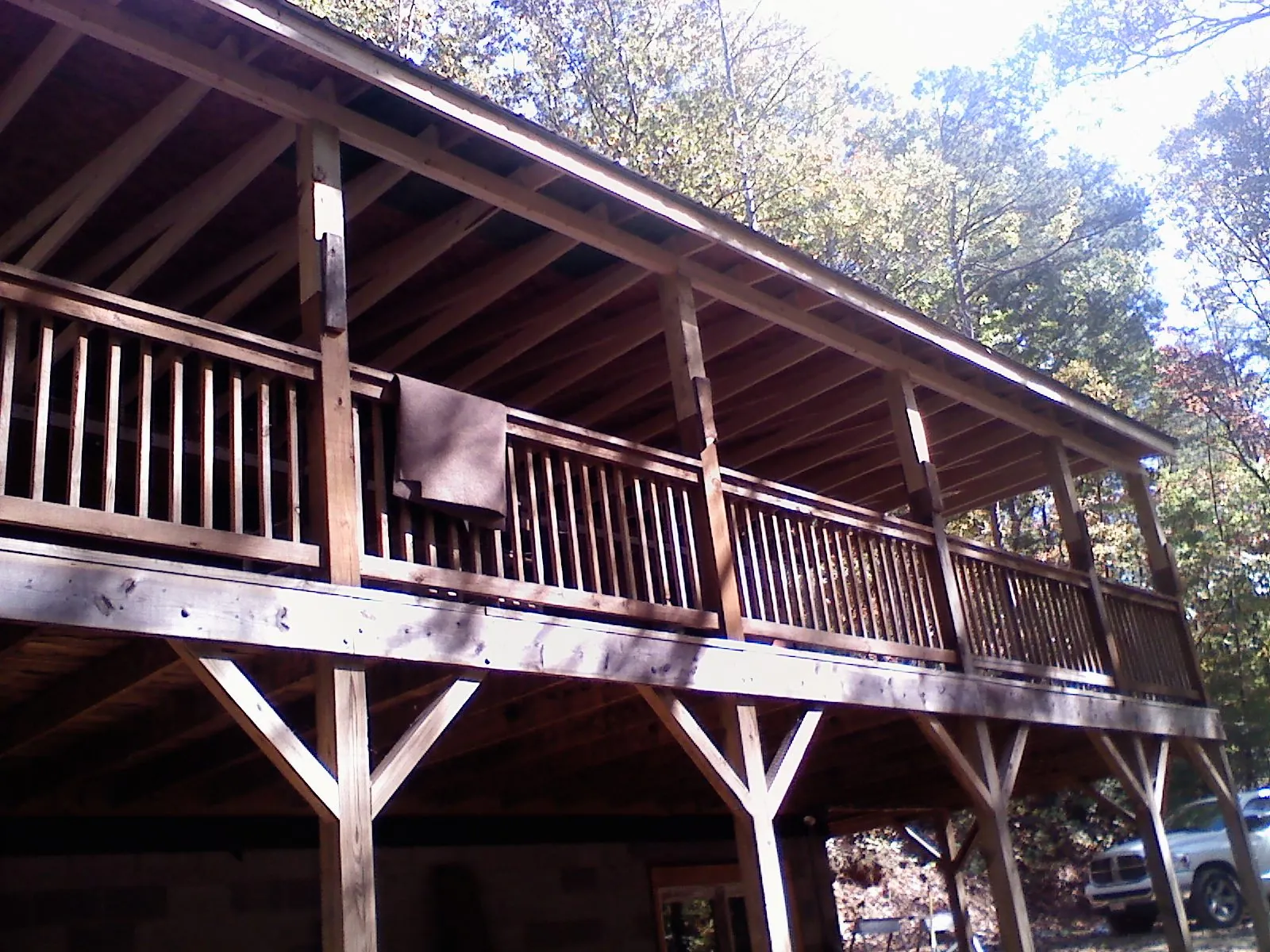 Timber framing under a new elevated porch and deck — Roof Leak Repair in Budd Lake by Roofing Brothers